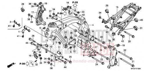CARROSSERIE DE CHASSIS CB600FA de 2010